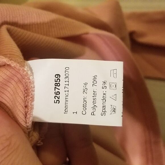 SHEIN Mock Neck Gigot‎ Sleeve Rib-Knit Tee Sz L - Picture 4 of 7